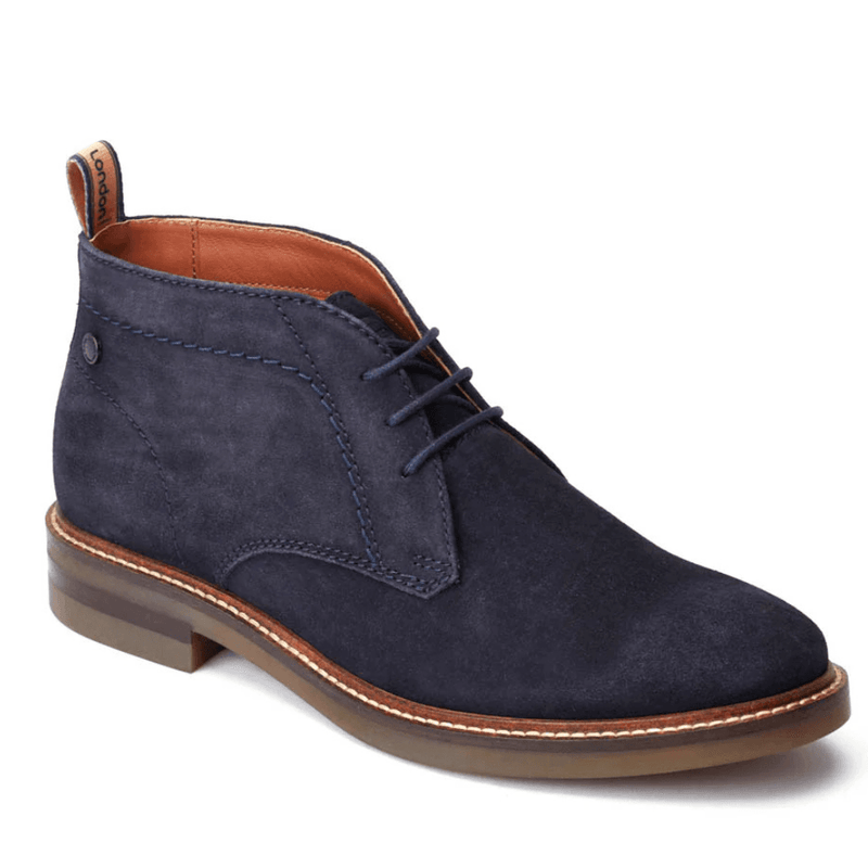 Base London Mens Knebworth Suede Chukka Boots - Navy