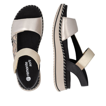 Womens Remonte D3J50 Metallic Wedge Sandal - Metallic