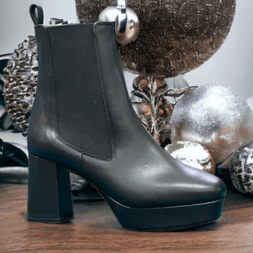 Womens Unisa Marlow Black Platform High Heel Boots - Black