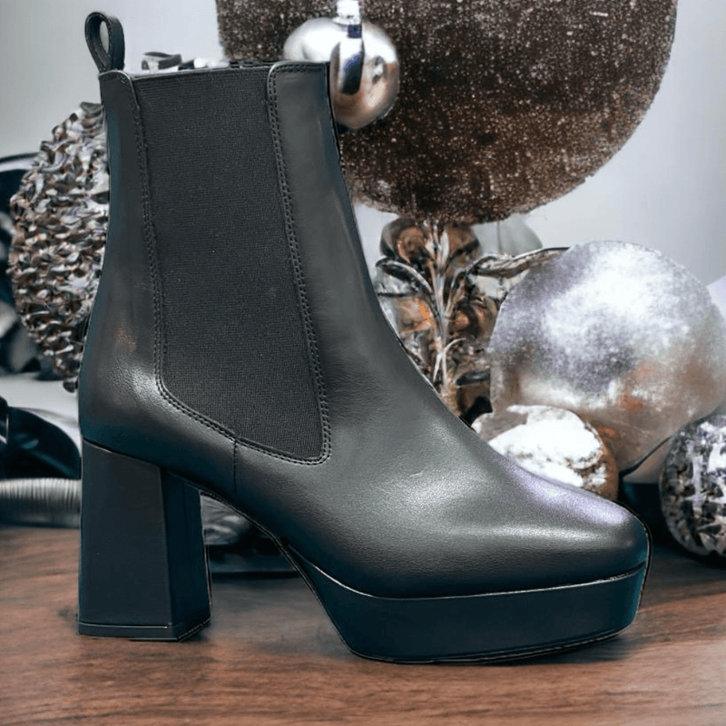 Womens Unisa Marlow Black Platform High Heel Boots - Black