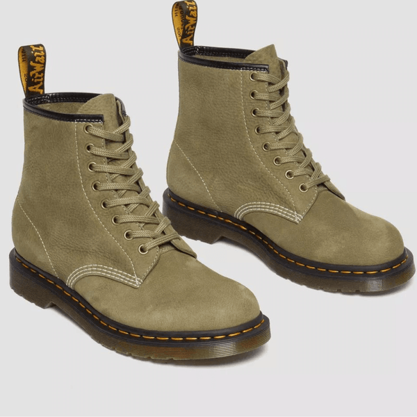 Womens Dr Martens 1460 Tumbled Boots - Muted Olive