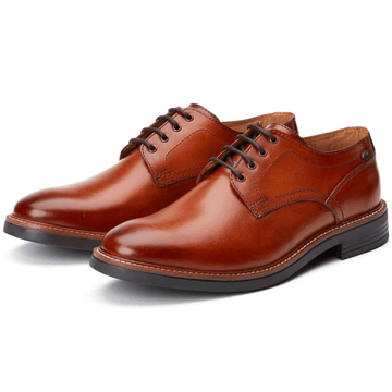 Mens Base London Durham Washed Tan Leather Smart Shoes - Washed Tan