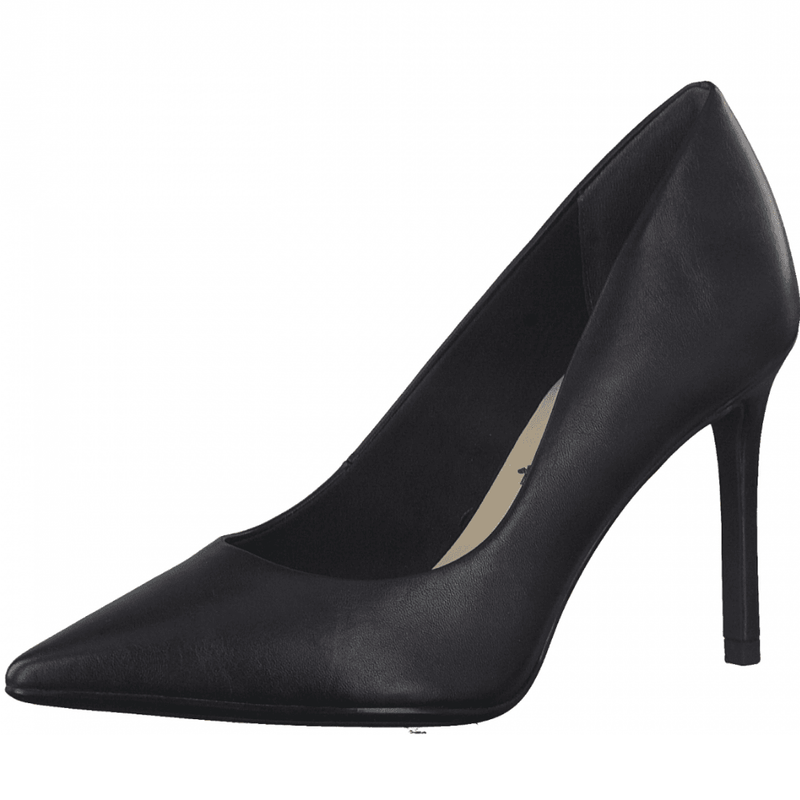 Womens Tamaris Ladies Black Matt Court Shoe - Black