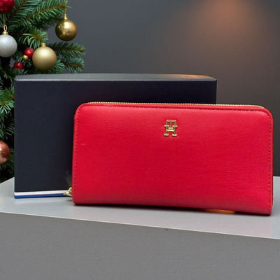 Womens Tommy Hilfiger Icon Zip-Around Purse - Primary Red