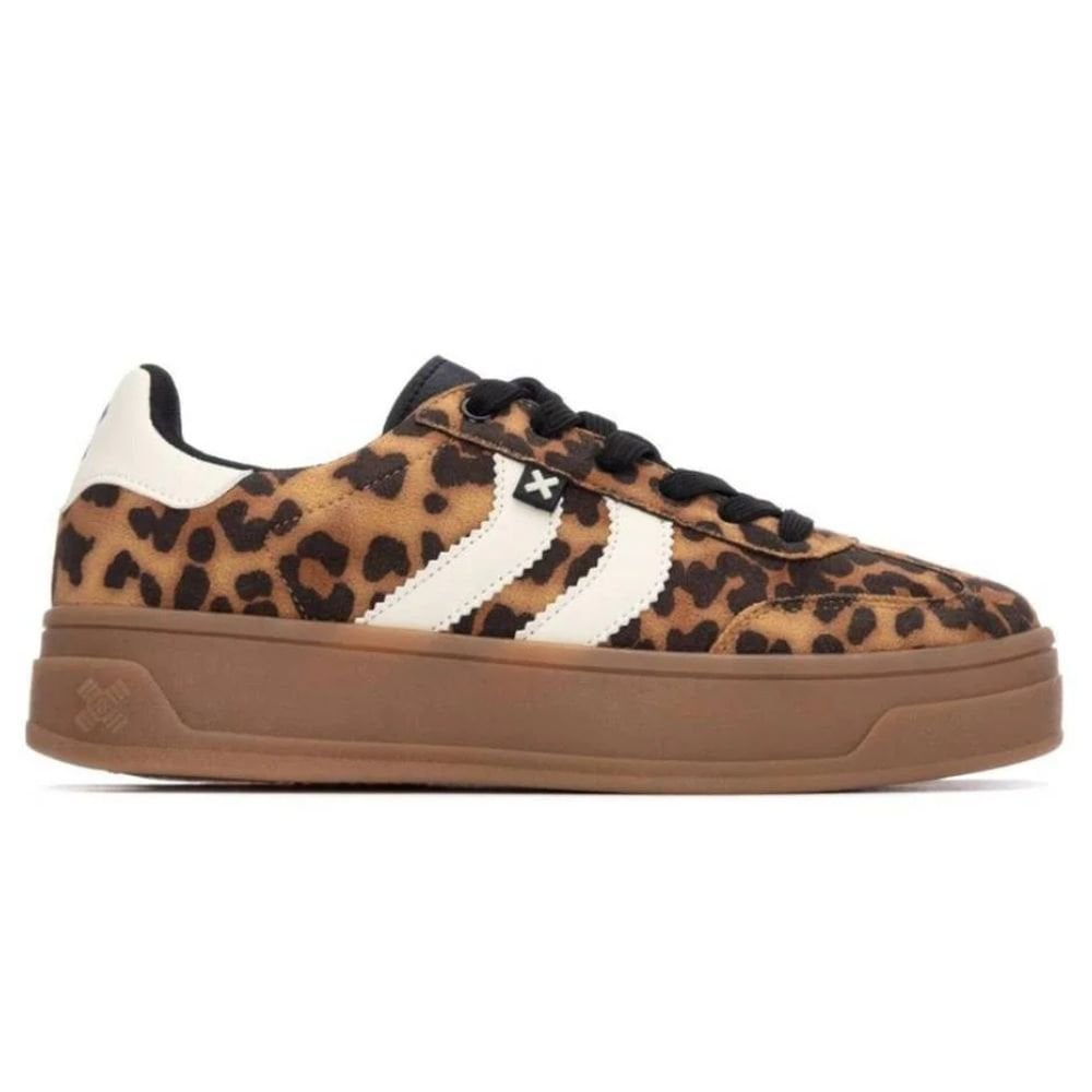 Womens Xti 144584 Leopard Platform Gumsole Trainers