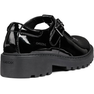 Infant Girls Geox Casey Black Patent School Shoes - Black Patent