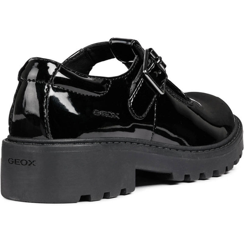 Infant Girls Geox Casey Black Patent School Shoes - Black Patent