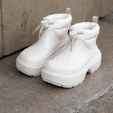 Womens Crocs Stomp Puff Boots - Stucco Natural Beige