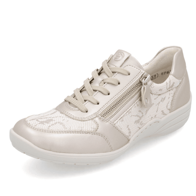 Womens Remonte R7637 Gold Print Stretch Side Zip Shoes - Gold