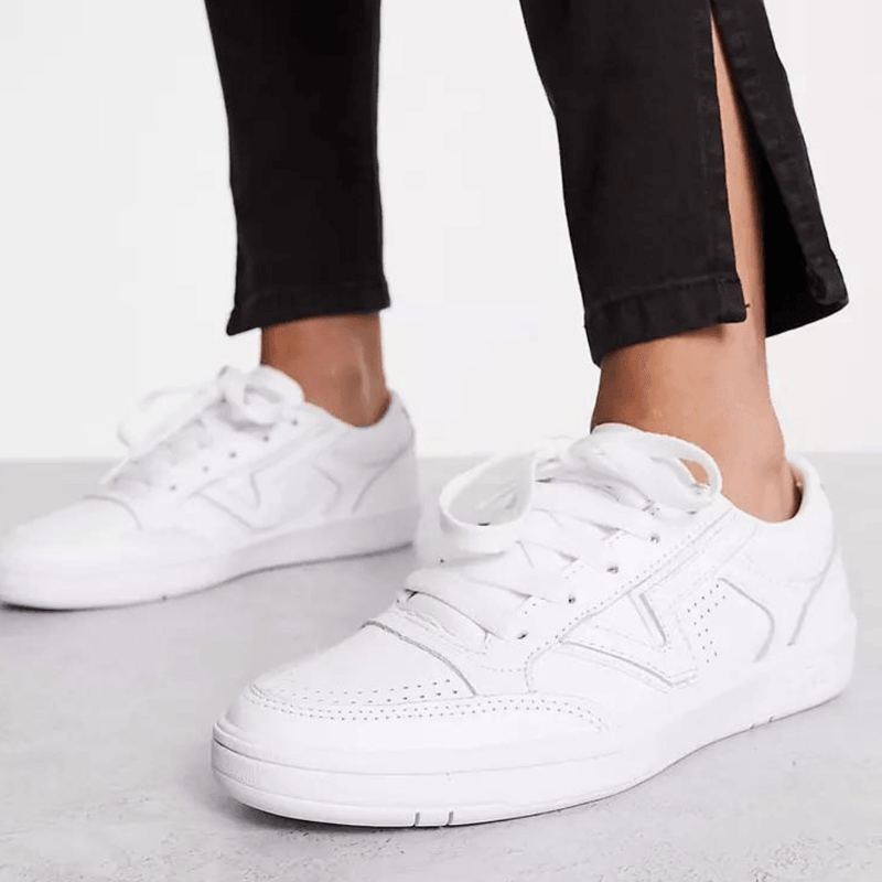 Womens Vans Lowland Triple White Leather Trainer - White