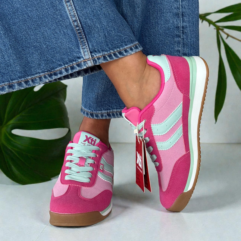 Womens Xti 145019 Multicolour Trainers - Fuchsia