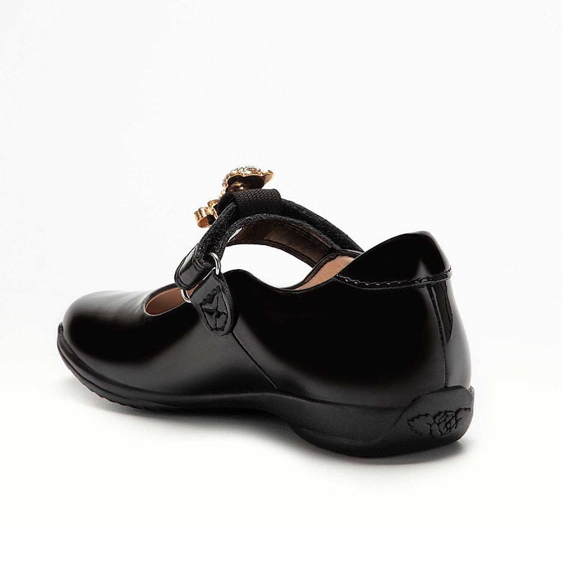 Lelli Kelly Girls Fuzzy - Black Patent School Shoes - Black