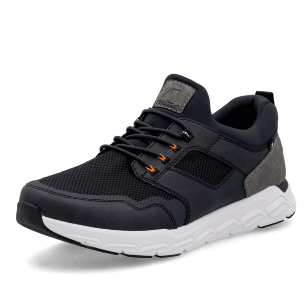 Mens Rieker 09102 Navy Knit Elasticated Lace Trainers