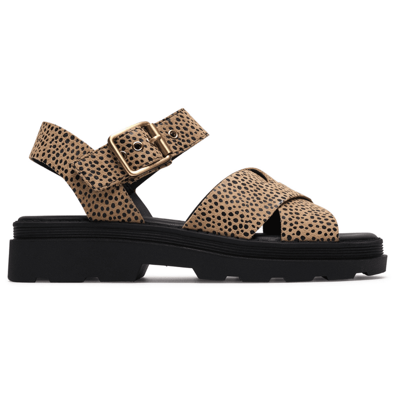 Womens Clarks Orinoco3 Cross Animal Print Crossover Sandals - Animal Print