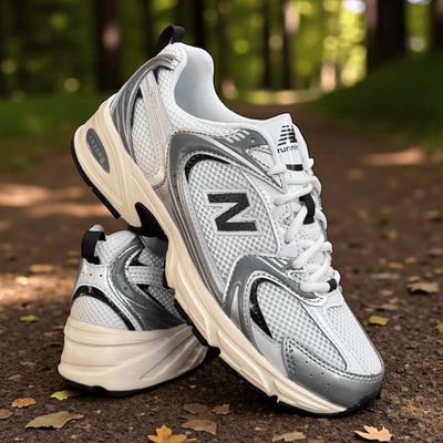 Womens New Balance 530 Trainers - Silver Metallic with Black Cement