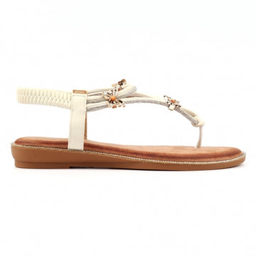 Womens Lunar JLH554 White Zentara Sandals - White