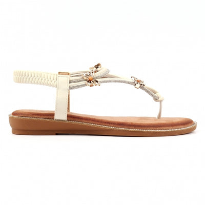 Womens Lunar JLH554 White Zentara Sandals - White