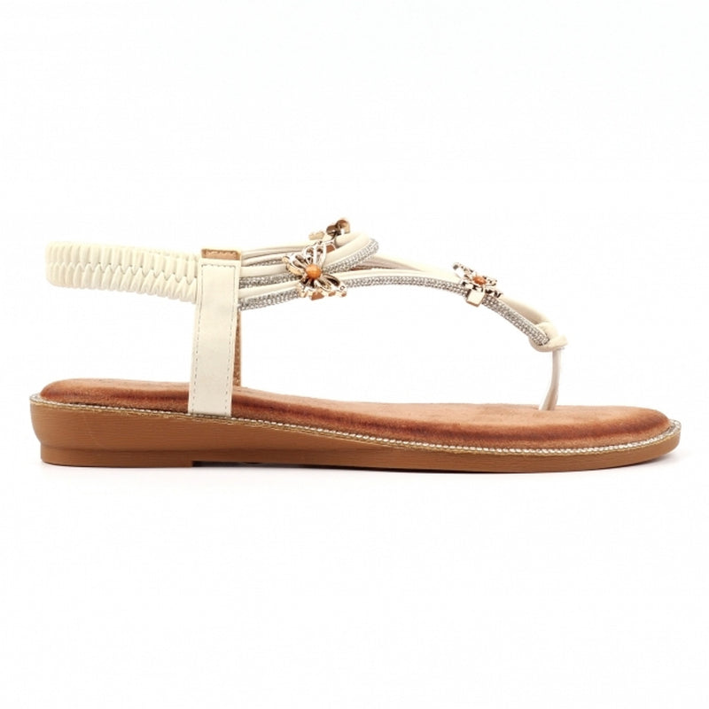 Womens Lunar JLH554 White Zentara Sandals - White