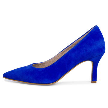 Womens Tamaris 22434 Suede Court Heels - Cobalt Blue