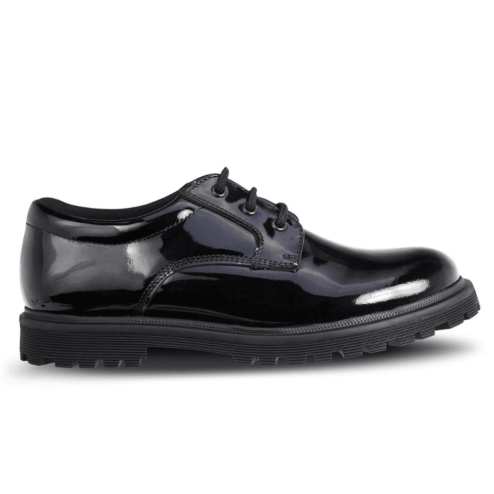 Girls Term Bailey Black Patent Lace Up School Shoes