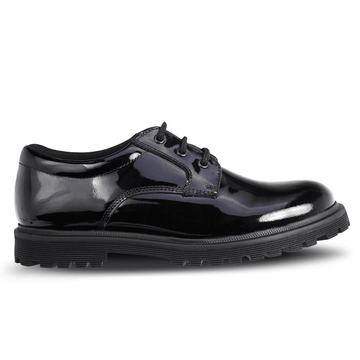 Girls Term Bailey Black Patent Lace Up School Shoes - Black Patent