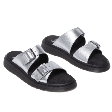Womens Dr Martens Josef Buckle Mule Sandals - Silver