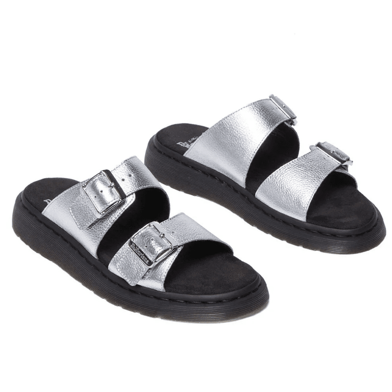 Womens Dr Martens Josef Buckle Mule Sandals - Silver