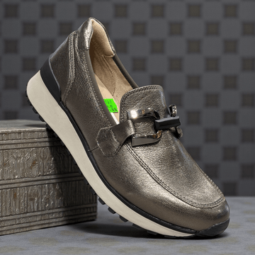 Womens Caprice 24700 Heel Sporty Loafers - Pewter