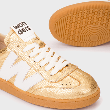 Womens Wonders AP-2001 Gumsole Trainers - Gold
