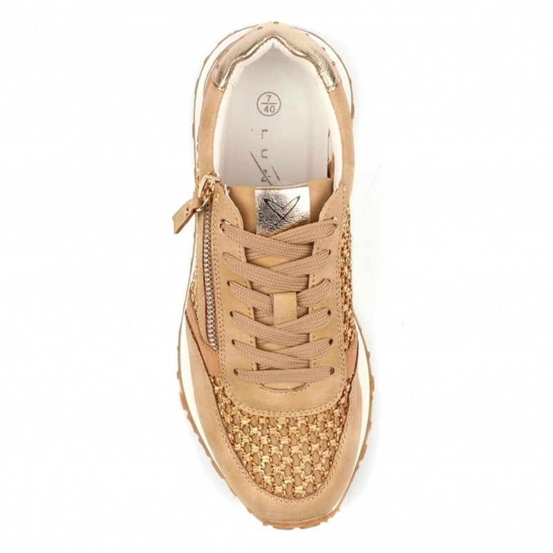 Womens Lunar DLC007 Camel Lara Trainers - Camel