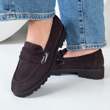 Womens Gabor 4013 Loafers - Dark Brown