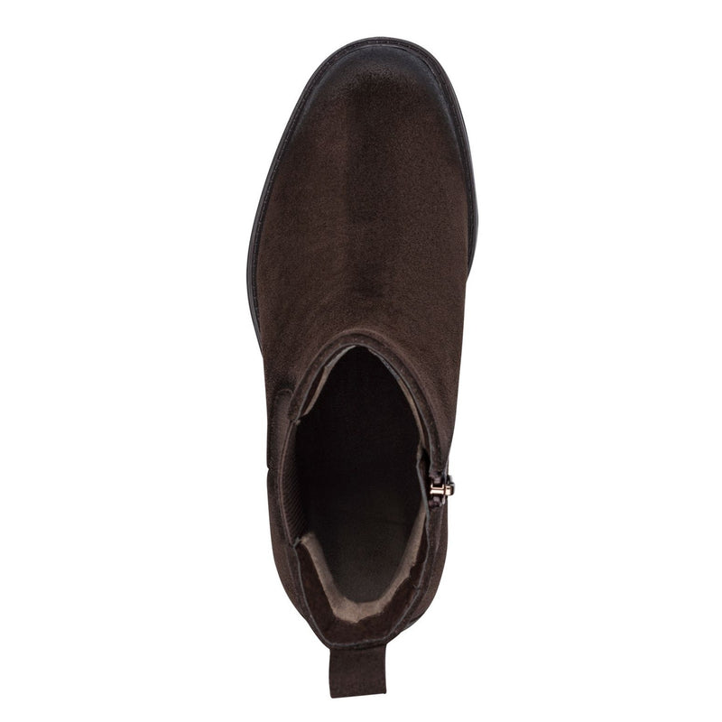 Womens Tamaris 85311 Mocca Suede Ankle Boots - Mocca Suede
