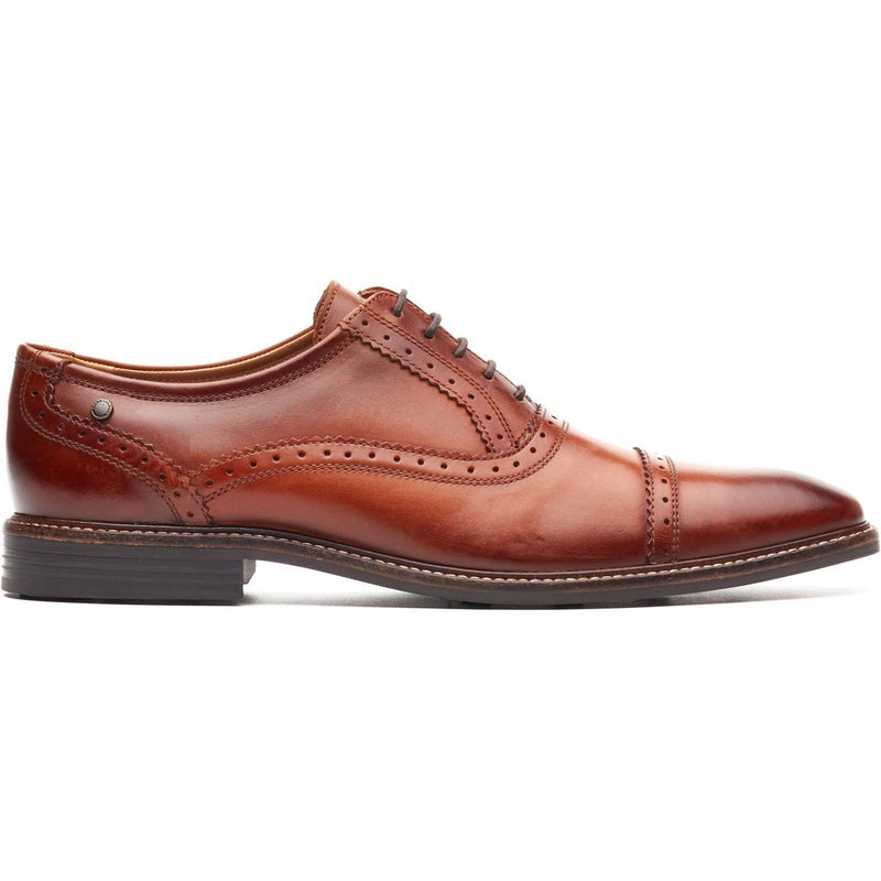 Mens Base London Ascot Formal Lace-up Shoes - Burnt Tan