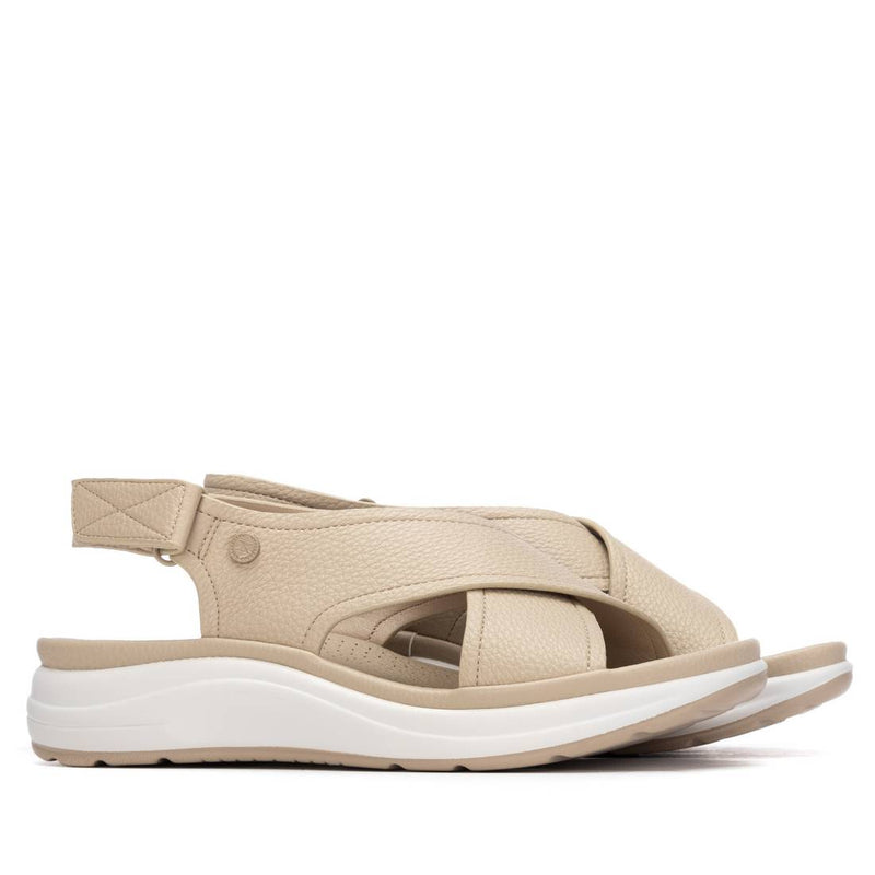 Womens Xti 145172 Crossover Sandals - Beige