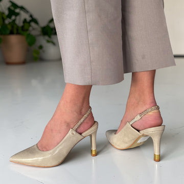 Womens Kate Appleby Burnett Diamante Sling Back Heeled Shoes Heels - Gold
