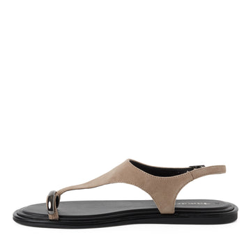 Womens Tamaris 28142 Taupe Buckle Closed Sandals - Taupe