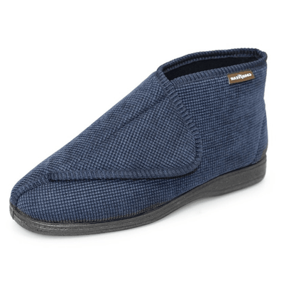 Lazy Dogz Mens Drake Velcro Bootie Slippers - Navy