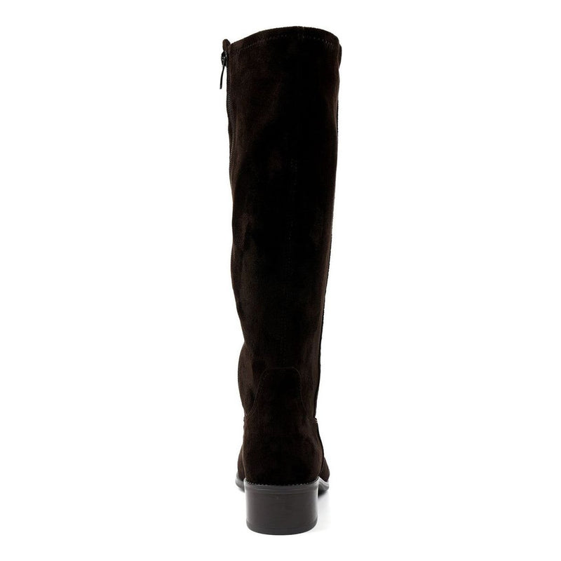 Womens Lunar Kendra Dark Brown Suede Long Boots - Dark Brown