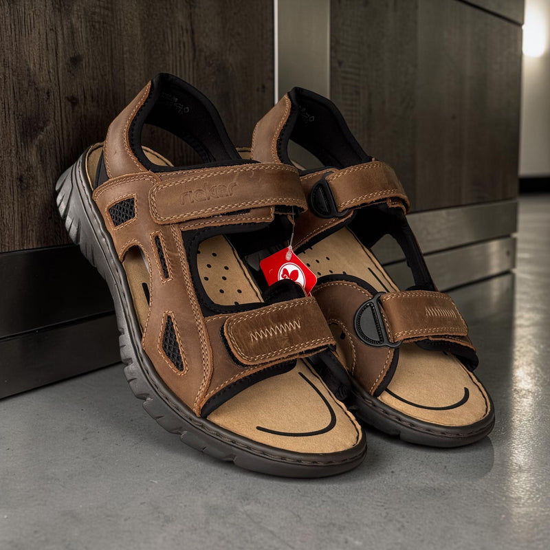 Mens Rieker 26761 Brown Sandals - Brown