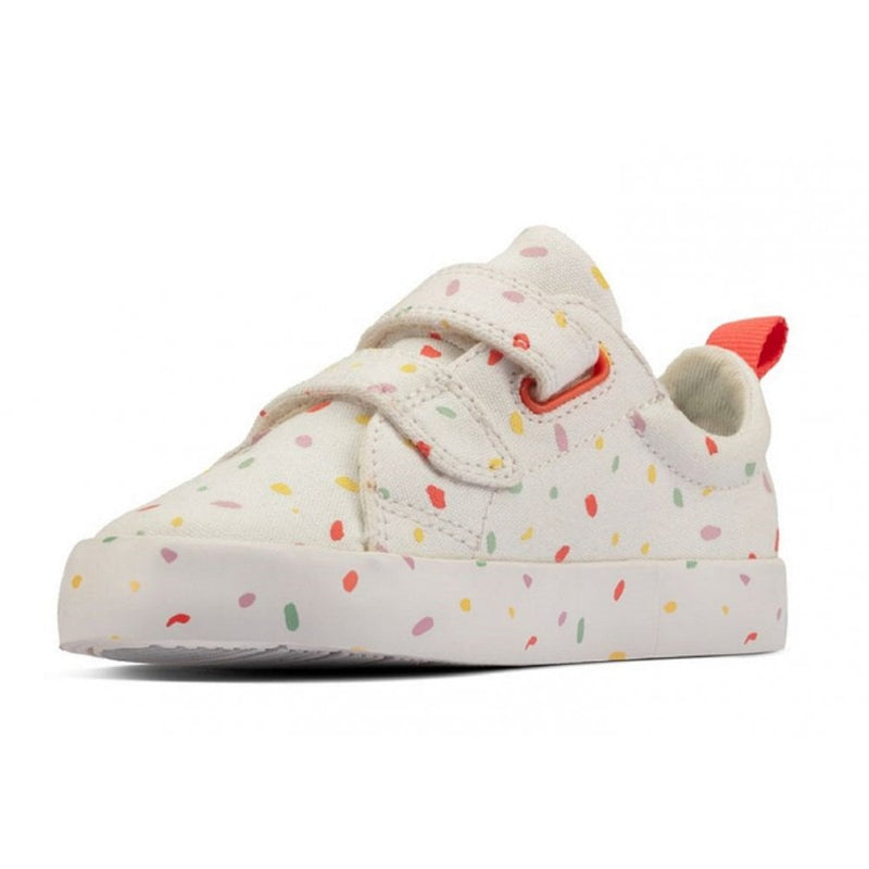Clarks Infants Foxing Print Off White Trainers - Off White
