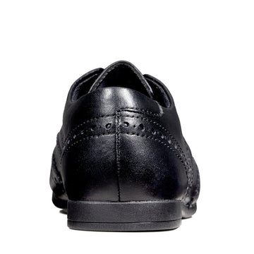 Junior Clarks Scala Lace Girls Black Leather Lace Up Smart School Shoes - Black