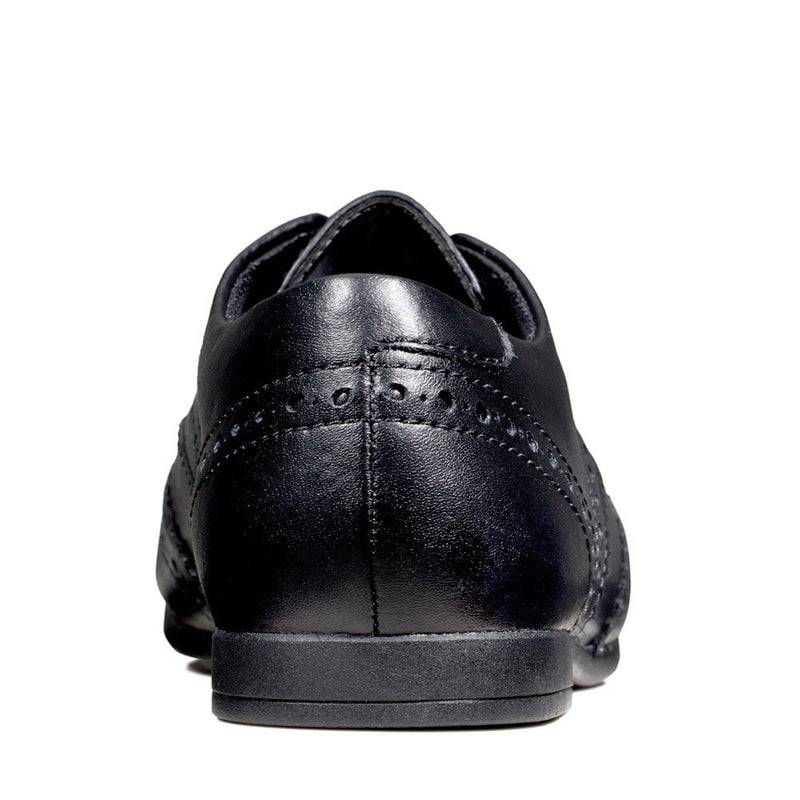 Junior Clarks Scala Lace Girls Black Leather Lace Up Smart School Shoes - Black