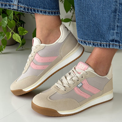 Womens Xti 145019 Multicolour Trainers - Beige Gold