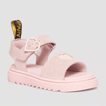 Dr Martens Juniors Marlowe Hearts Glitter Sandals - Pink