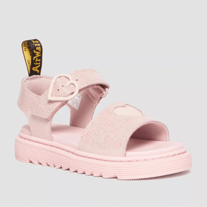 Dr Martens Juniors Marlowe Hearts Glitter Sandals - Pink