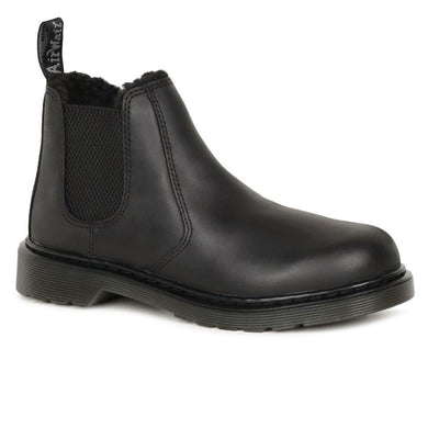 Junior Dr Martens Kids 2976 Leonore Fur Lined Chelsea Boots - Black