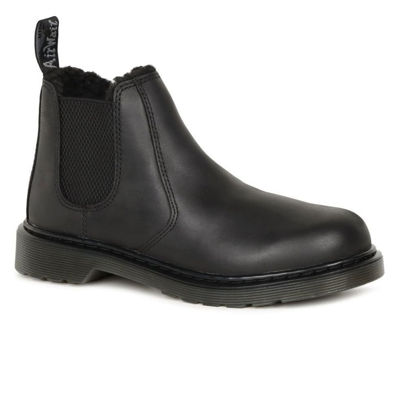 Junior Dr Martens Kids 2976 Leonore Fur Lined Chelsea Boots - Black