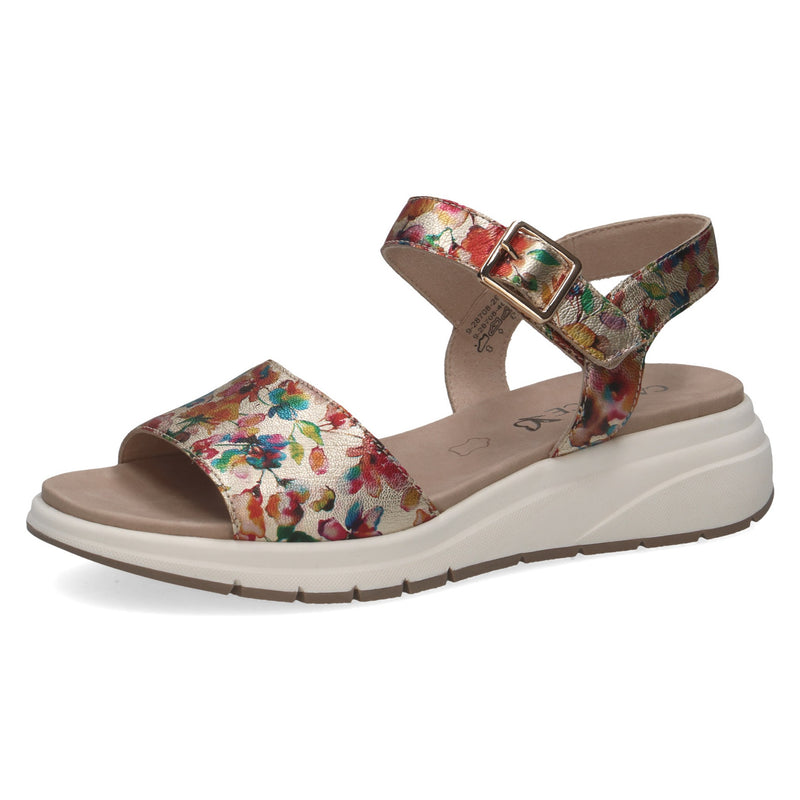 Womens Caprice 28708 Flower Metallic Sandals - Flower Metallic
