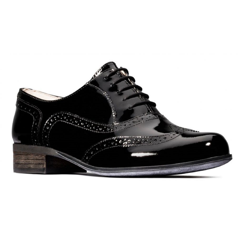 Girls Clarks Hamble Oak Shoes - Black Patent