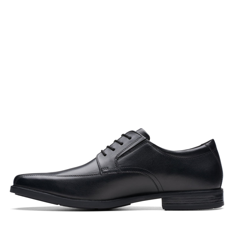 Boys Clarks Howard Over Black School Shoes - Black